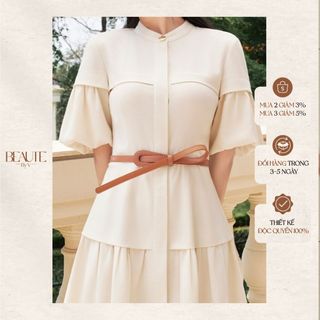 Beautebyv - thắt lưng da mặt giọt nước không đục lỗ