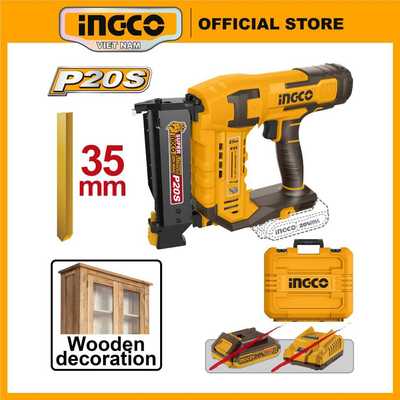 Máy bắn đinh gỗ dùng pin INGCO CBNLI3603 súng bắn đinh thẳng 10-35mm đinh chỉ đinh đồng (chưa bao gồm pin và sạc)