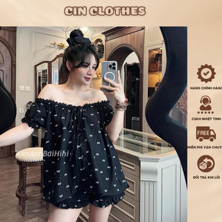 Set bộ đũi nơ viền ren kèm quần sooc đùi viền bèo