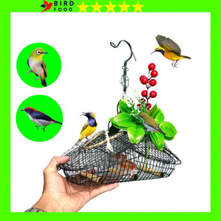 Lồng Bẫy Chim Khuyên , Hút Mật, Ốc Mít, Sâu, Huýt Cô Loại Nhỏ Sơn Đen Kèm Phụ Kiện