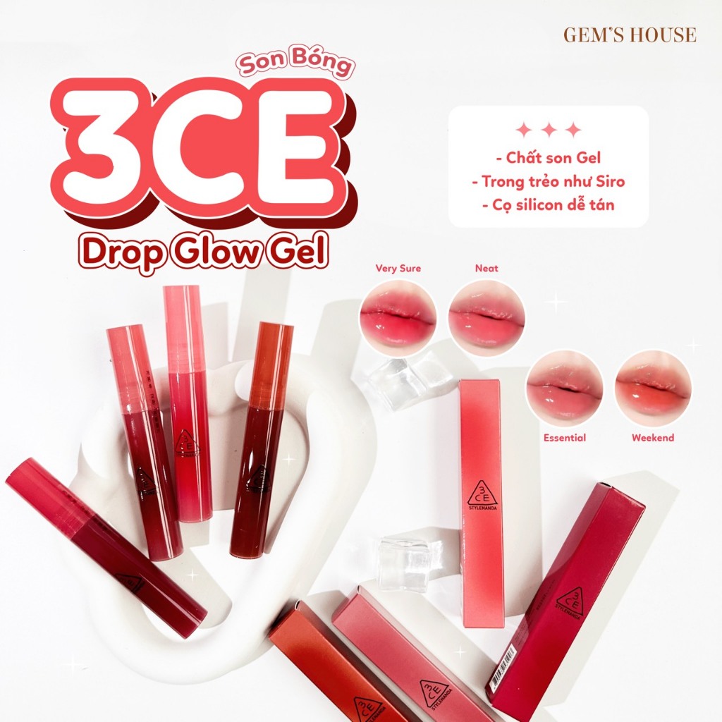 Son Bóng 3CE Drop Glow Gel