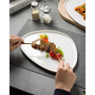 (HOT) Đĩa sứ trắng tam giác 3 cỡ, dĩa xoài độc đáo p/c Bắc Âu - Chén Dĩa bát đĩa nhà hàng đẹp cao cấp