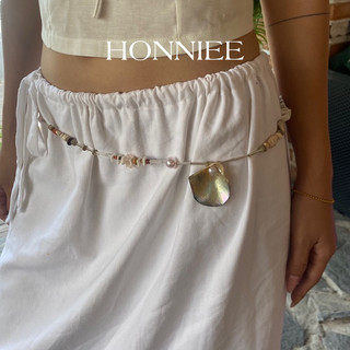  Vòng eo HONNIEE - Vòng eo nữ mùa hè chất liệu đá thô tự nhiên mặt dây đính sò biển phù hợp đi biển HONNIEE 