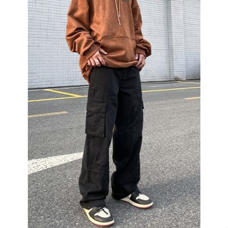 Quần kaki túi hộp nam nữ ống rộng cargo pant K8868 Deer6 màu đen, xanh rêu, xám