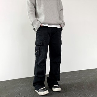 Quần kaki túi hộp nam nữ ống rộng cargo pant KJ6267 Deer6 màu đen, xanh rêu, xám