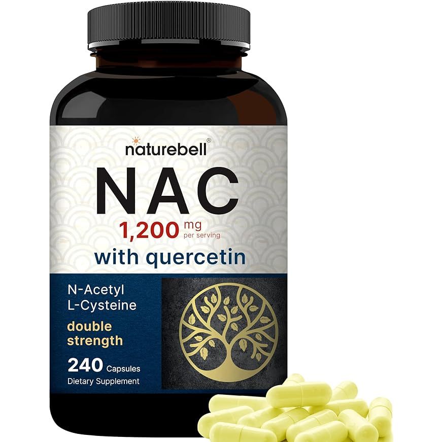 Naturebell N-Acetyl-Cysteine With Quercetin 1200mg Viên giải độc gan (NAC), trắng da, chống oxy hoá