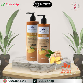 Dầu gội xả chiết xuất tinh chất gừng boots organic 480ml chính hãng thái lan
