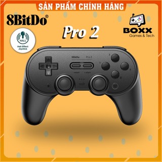 Tay cầm chơi game Bluetooth 8Bitdo Pro 2 Black cho Nintendo Switch, Windows, Mac, Điện thoại