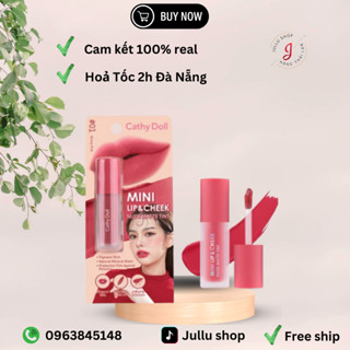 [Tặng kèm ảnh Win]CATHY DOLL MAKEUP  MINI LIP&CHEEK NUDE MATTE TINT Son kem và má hồng Cathy Doll Thái lan