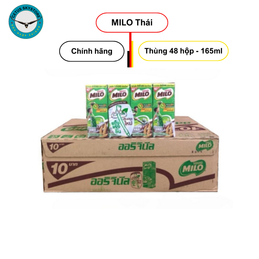 [1/2 thùng 24 Hộp] Sữa Milo 165 ml - nhập Thái Lan
