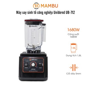 Máy xay sinh tố công nghiệp Uniblend UB-712, xay đá công suất cao 1680W, dung tích cối 1,8L