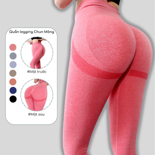 Quần Legging Nữ Dài Cạp Cao Chun Mông Tập Gym Yoga Aerobic, Quần Tập Gym Tôn Dáng Nâng MôngEVASPORT