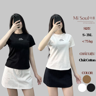  Áo Thun Babytee Thêu Ngực Style Korean Áo Thun Cộc Tay Cổ Tròn Thêu Bigsize Misoul 279 