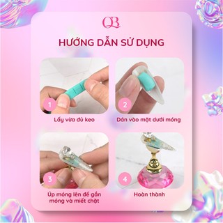 [Kèm keo] Set 5 đế gắn móng mẫu tập sơn vẽ làm nailbox (giá đỡ móng giả tập vẽ)