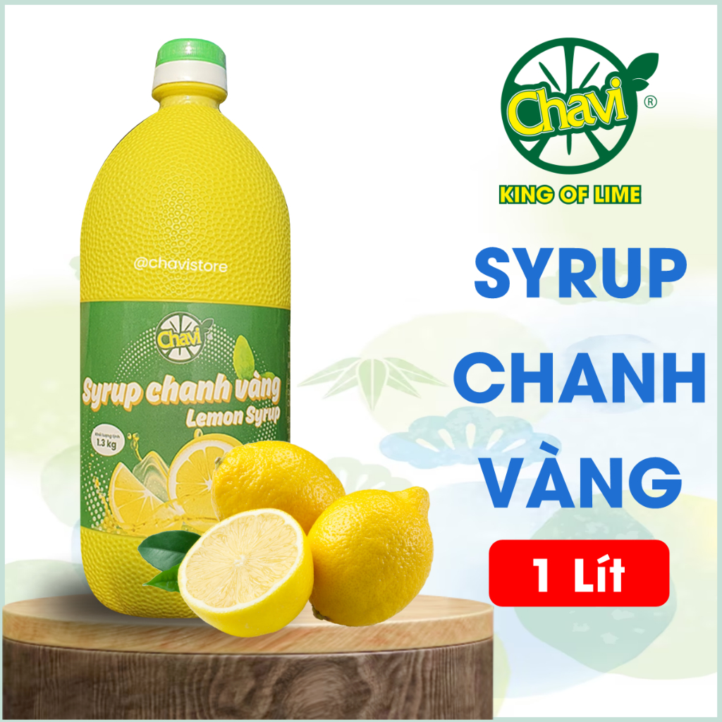 Syrup chanh vàng Chavi chai 1 lit (Khối Lượng 1.3kg)