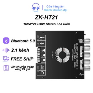 Mạch loa 2.1 ZK-HT21 Mô-đun bộ khuếch đại công mạch khuếch đại âm thanh 160W*2+220W bluetooth 2.1 Kênh TDA7498E