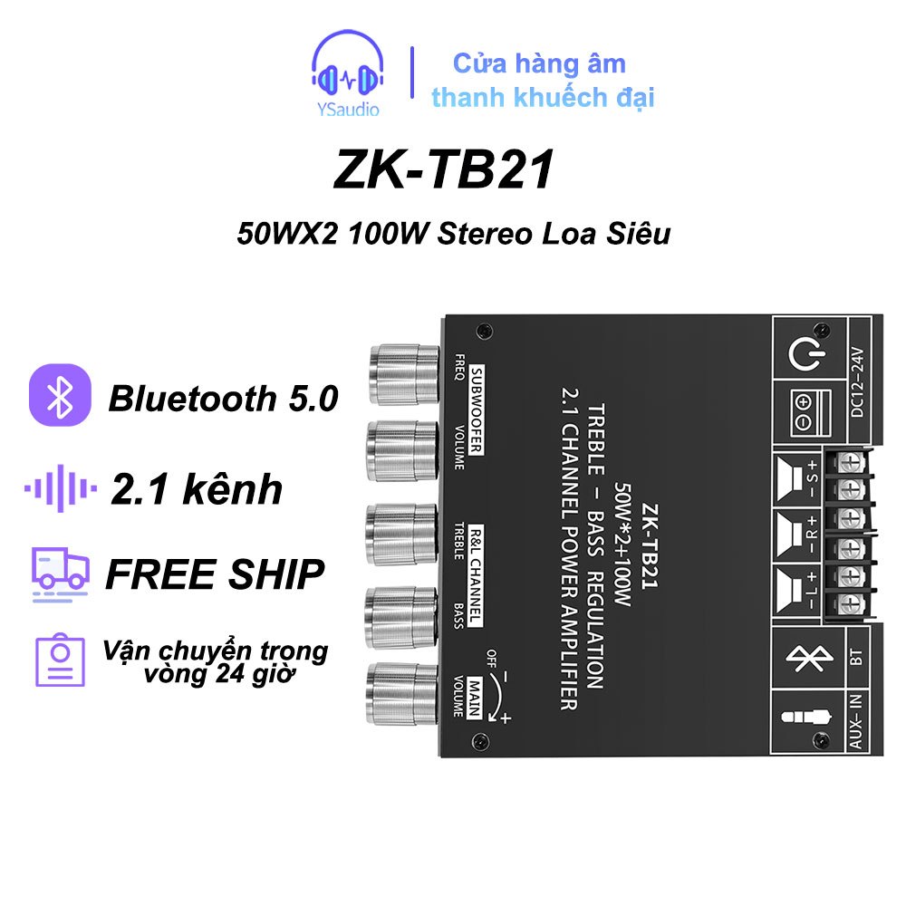  【1-3 ngày để gửi ZK-TB21 Kỹ Thuật Số Bảng Mạch Khuếch Đại Âm Thanh Subwoofer Bluetooth 5.0 Kênh 2.1 