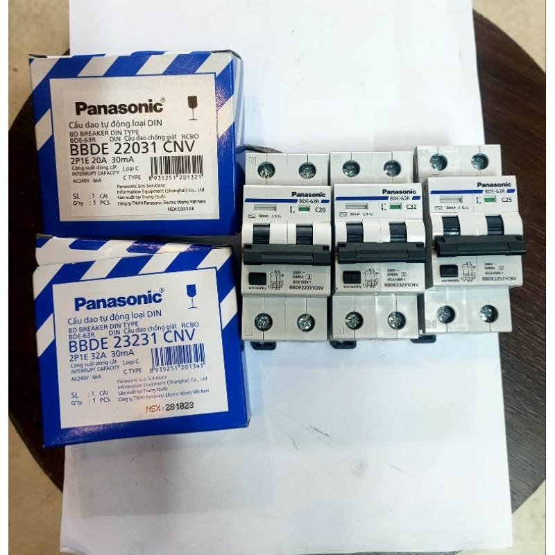 Aptomat, cầu dao tự động chống giật RCBO Panasonic chính hãng