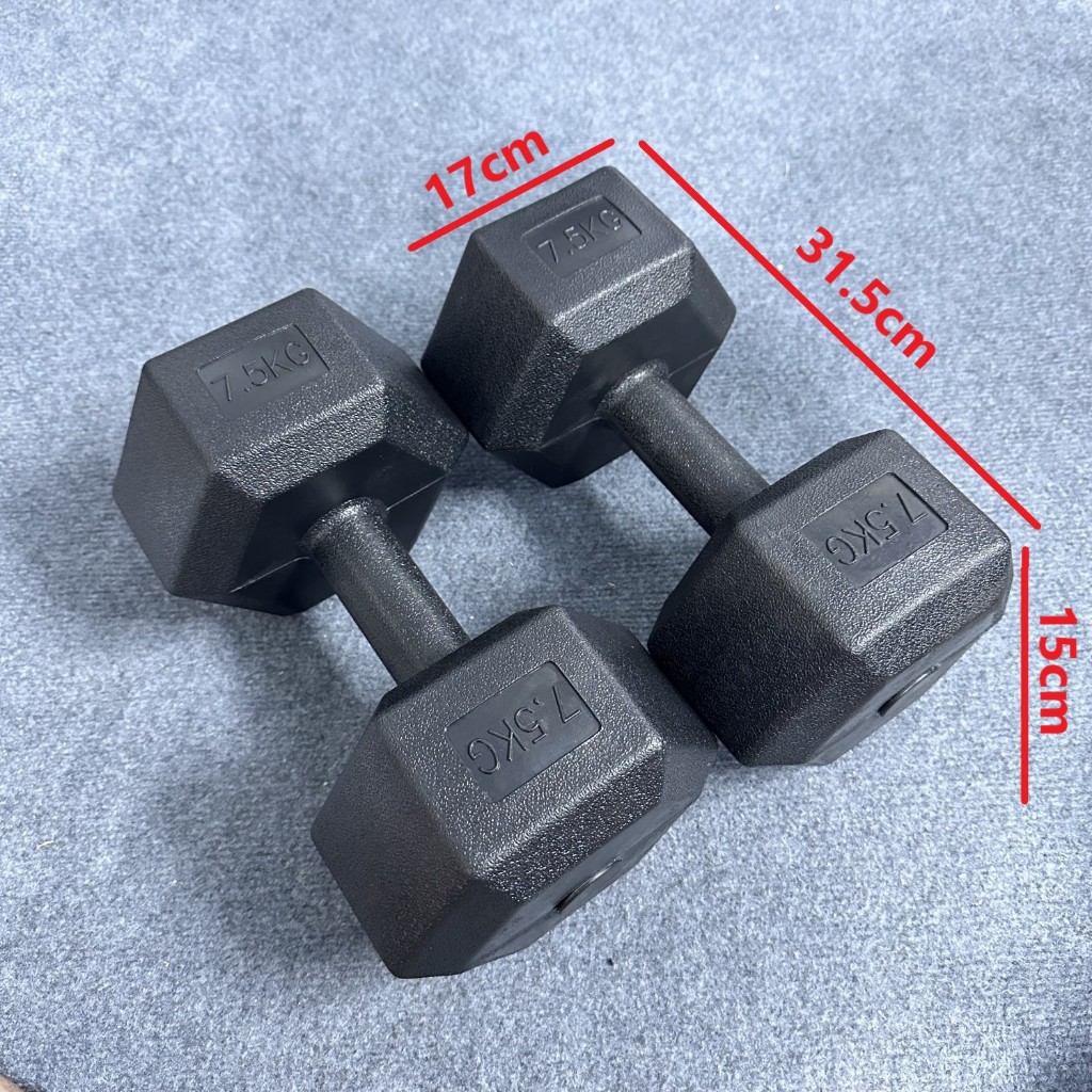 Tạ Tay Bê Tông Bọc Nhựa, Tạ Tay Đơn Loại 2.5kg - 5KG - 7.5kg - 10kg* 2 Quả ( 1 Cặp)