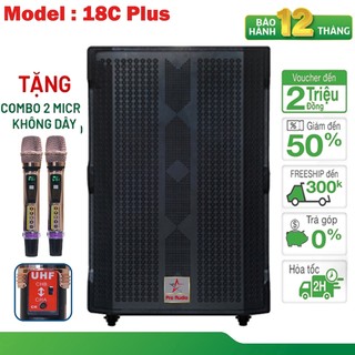 Loa kéo karaoke 5 tấc sao viet audio pro 18c bass 50 loa 5 tấc công suất 2000w kèm 2 micro 6