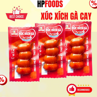 Combo 10 cái Xúc Xích Viên ăn liền vị Gà Cay Tê gói 4 viên-Đồ ăn vặt xúc xích ăn liền siêu ngon
