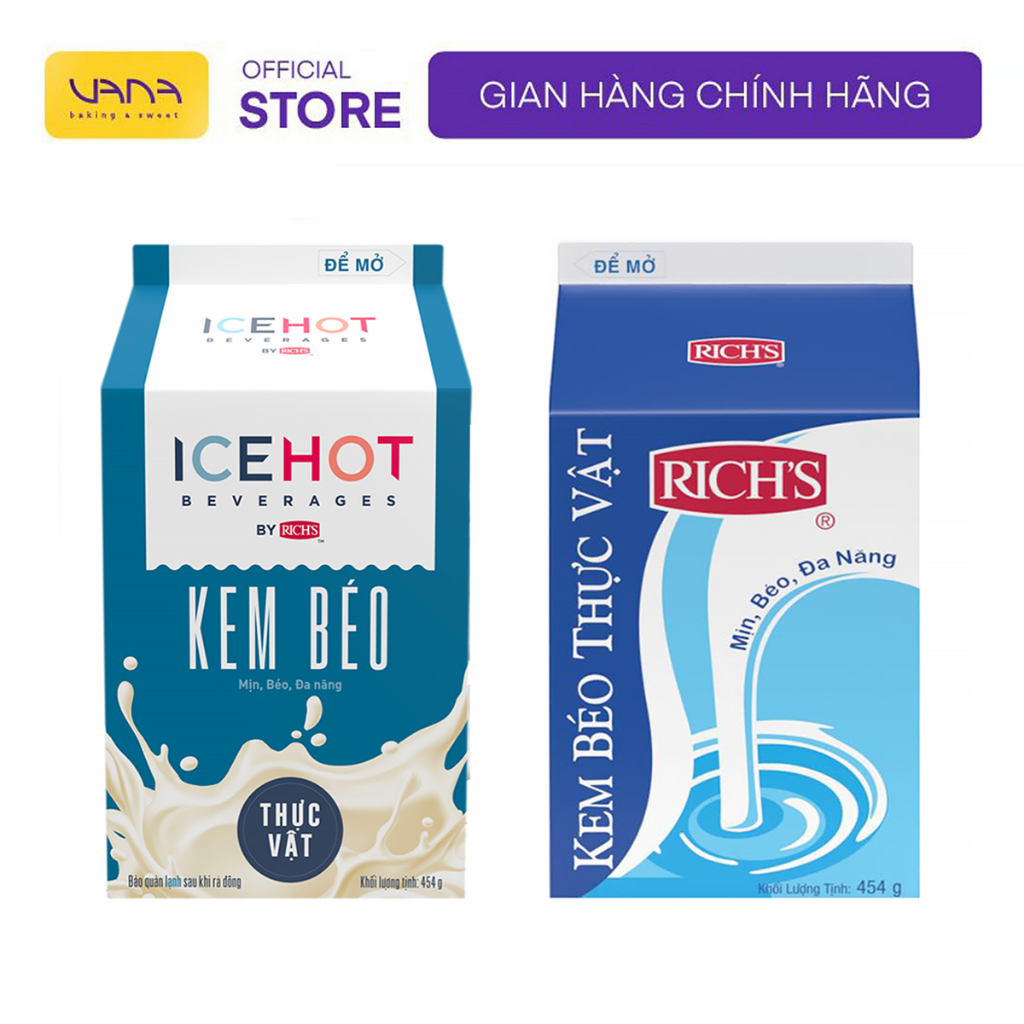 [HỎA TỐC] KEM BÉO THỰC VẬT, RICH LÙN
