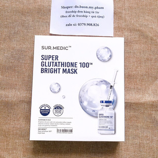 Mặt Nạ Làm Trắng Chuyên Sâu - Sur.Medic Bright Glutathione Mask ( hộp 10 miếng)