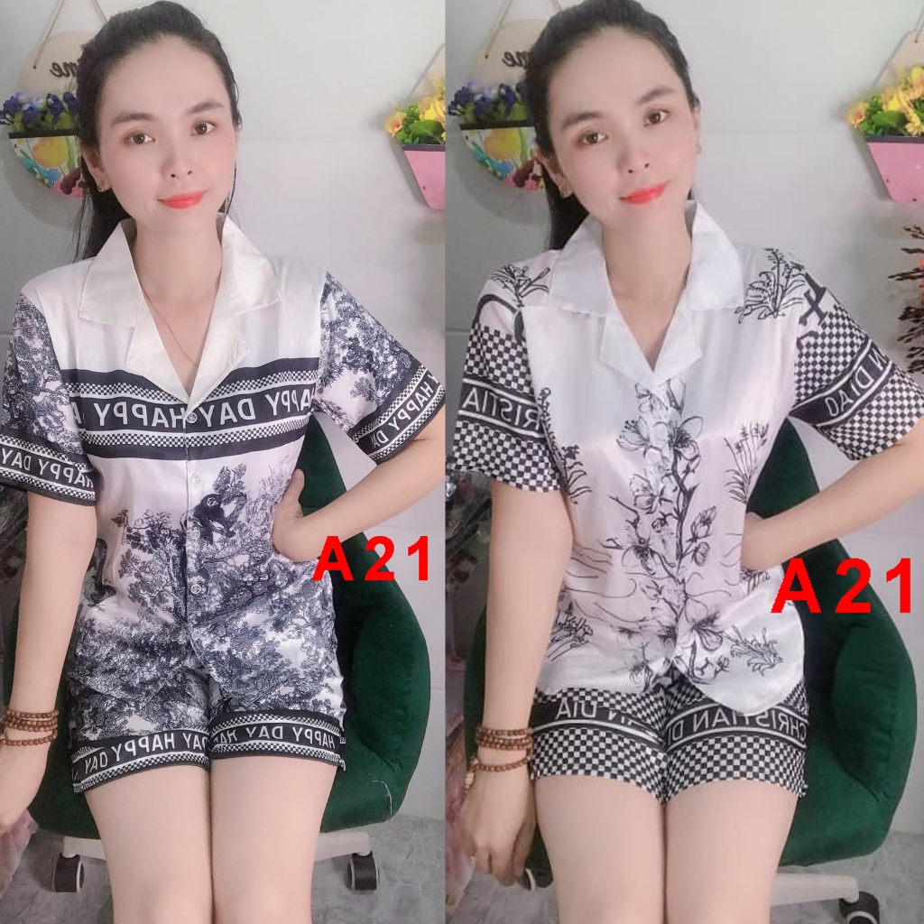 [38-70kg] Đồ bộ pijama lụa xước quần đùi áo cộc mềm mát