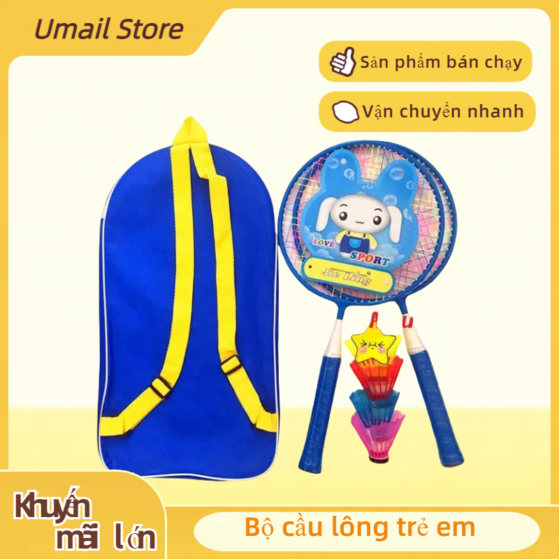 🛡️Vợt cầu lông cho trẻ em, bộ dụng cụ (2 miếng) với 3 quả bóng. Thích hợp cho trẻ mới bắt đầu