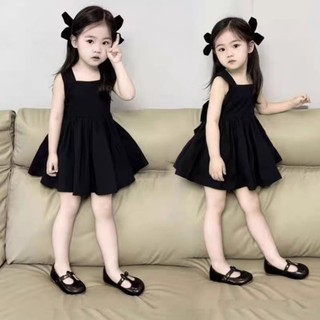 Váy bé gái- váy bé gái 2 dây chéo lưng đính nơ dễ thương cho bé từ 1 tuổi đến 5 tuổi