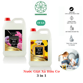 Nước Giặt Xả Hữu Cơ Thơm Lâu MAS.CLEAN An Toàn Cho Da, Nước Giặt Cho Máy Cửa Trước Và Cửa Trên - Can 10 Lít