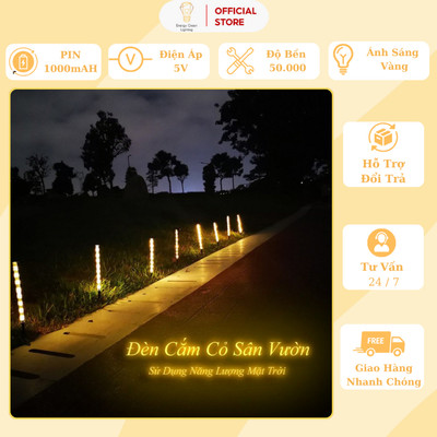 Đèn Cắm Cỏ Sân Vườn Energy Green Lighting MT-4433 - Sử Dụng Năng Lượng Mặt Trời - 8 Chế Độ Nháy