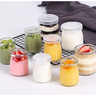 GIÁ SỈ Hũ Sữa Chua Thủy Tinh 100ml kèm nắp 1 chiếc HÀNG LOẠI 1 Glass Home