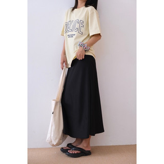 Áo Thun Nữ Phom Rộng Delice, Tay Lỡ In Chữ Cotton 4 Chiều, Phong Cách Hàn Quốc