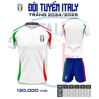 Áo bóng đá Ý ITALIA TRẮNG  2024 - Bộ quần áo bóng đá tuyển ý trắng EURO 2024
