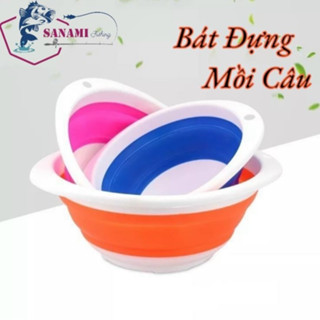 Bát đựng mồi câu cá gấp gọn tiện lợi , bát trộn mồi câu cá khay đựng mồi câu PKK32