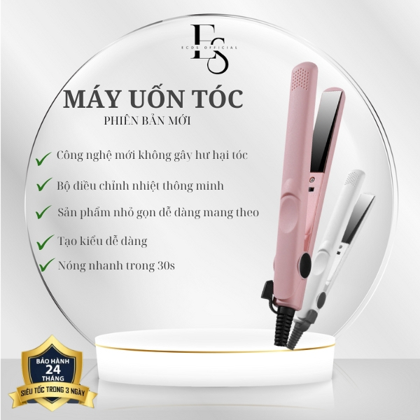 Máy ép tóc mini, máy tạo kiểu tóc, máy duỗi tóc thẳng ECOSE ép thẳng và tạo kiểu tóc nhanh chóng