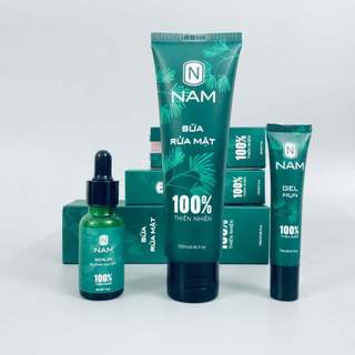 Combo giảm mụn Nam Thiên Nhiên Việt Gel mụn 15ml + Serum dưỡng da 20ml + sữa rửa mặt 120ml