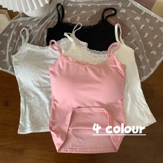 Áo 2 Dây Len Dệt Kim CÓ MÚT ĐỆM, Áo Len Nữ Croptop Cotton Phối Viền Ren Nơ Đơn Giản 4 Màu Trơn Ôm Body Qccc NVNstore