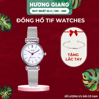  Đồng hồ đeo tay MONO Tif Watches Thép Không Gỉ sáng da phong cách Hàn Quốc thanh lịch