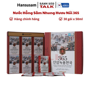 (Date 1/2027)Nước Hồng Sâm Nhung Hươu Núi 365 Hansusam Hàn Quốc, 30 gói x50ml