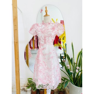 Đầm hồng kiếng bèo ngực