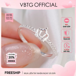 Nhẫn bạc nữ vbtg vương miện rỗng - nhẫn bạc ta cao cấp vbtg8279
