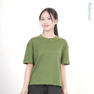 Áo Phông Cộc Tay Nữ Trơn Đẹp Chất Liệu Cotton 100% Co Dãn Nhẹ Dáng Vừa, Áo Thun Nữ Cổ Tròn Tay Lỡ Form Bassic