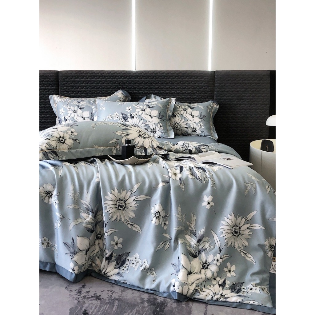 Bộ Chăn Ga Gối Lụa Thái 4 Món Set Chăn Ga Gối Trơn, Hoạ Tiết Lụa Cao Cấp