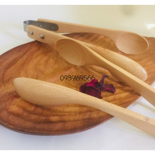 Kẹp gắp thức ăn bằng gỗ và thép không gỉ