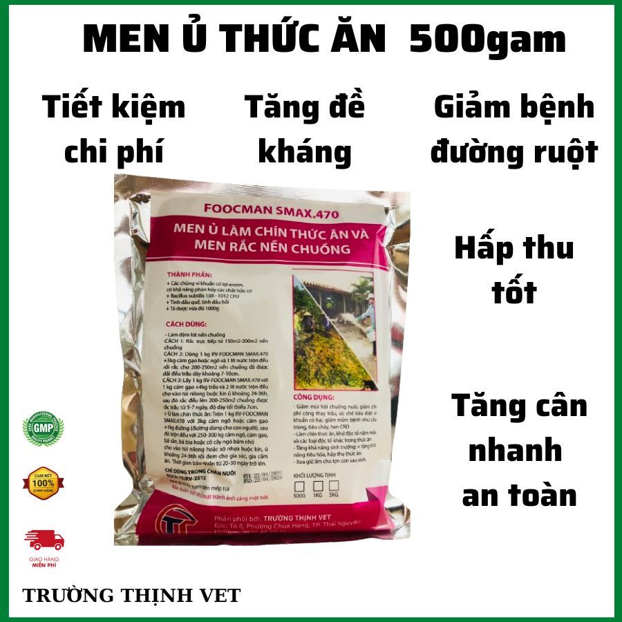 Men ủ thức ăn 500gam, làm chín thức ăn, tiết kiệm chi phí chăn nuôi