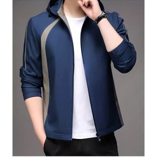 Áo khoác dù nón phối màu vàng gừng