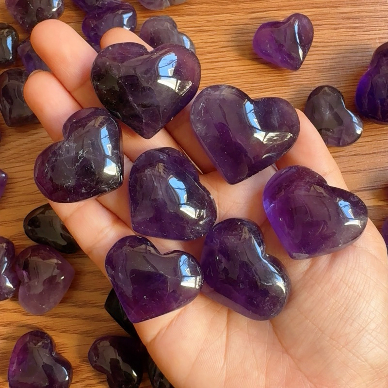 Tim đá thạch anh tím Mini (Amethyst), Đá năng lượng, healing