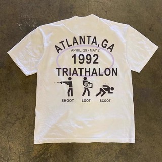 Áo Phông Cổ Tròn Tay Ngắn Phối Họa Tiết 1992 Đơn Giản Sành Điệu Chất Liệu Cotton Khô Siêu Thoáng Mát Cực Mềm Mịn